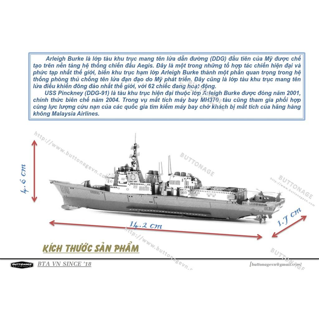 Mô Hình Lắp Ráp 3d Tàu khu trục lớp Arleigh Burke
