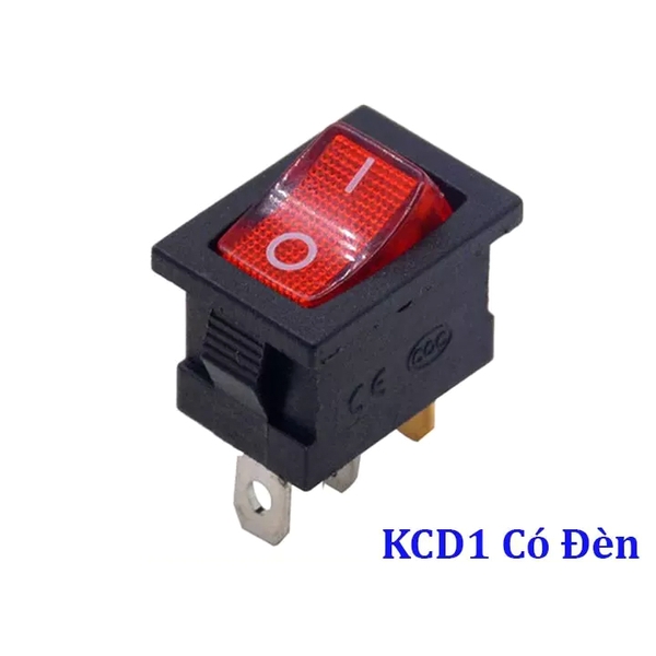 Công Tắc Bập Bênh Có Đèn KCD1 6A/250V 3 Chân 2 Chế Độ ON-OFF 1(cái)