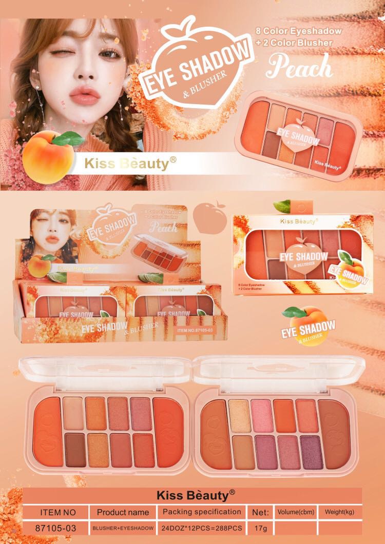 BẢNG MẮT + MÀU MÁ TONE TRÁI CAM ĐÀO KISS BEAUTY