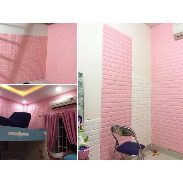 Xốp dán tường trang trí nhà cửa giả gạch 3d khổ lớn 70x77cm decor phòng ngủ