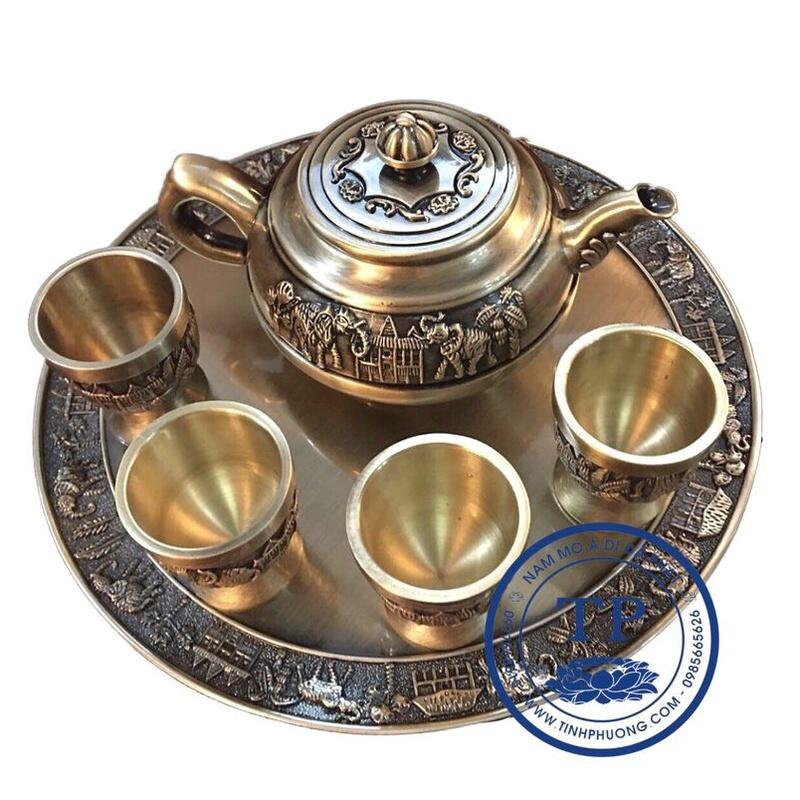 Bộ Ấm Trà Cúng Thần Tài , cúng Gia tiên,cúng tổ công,bằng Đồng KH18416