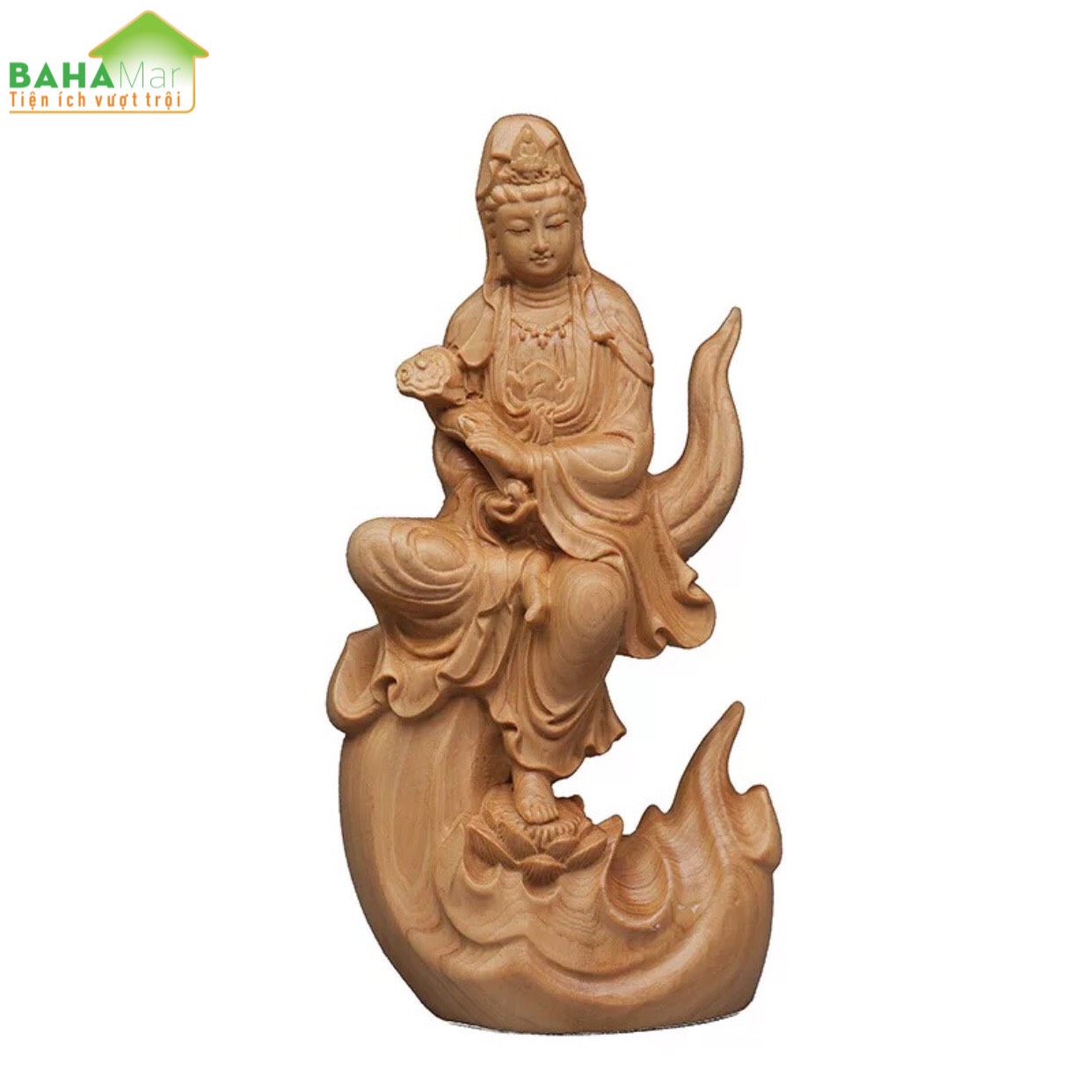 TƯỢNG ĐIÊU KHẮC GỖ - PHẬT BÀ QUAN ÂM "BAHAMAR" Chất liệu gỗ chắc chắn, chất lượng cao và bảo vệ môi trường, tay nghề tinh tế và chất lượng cao.