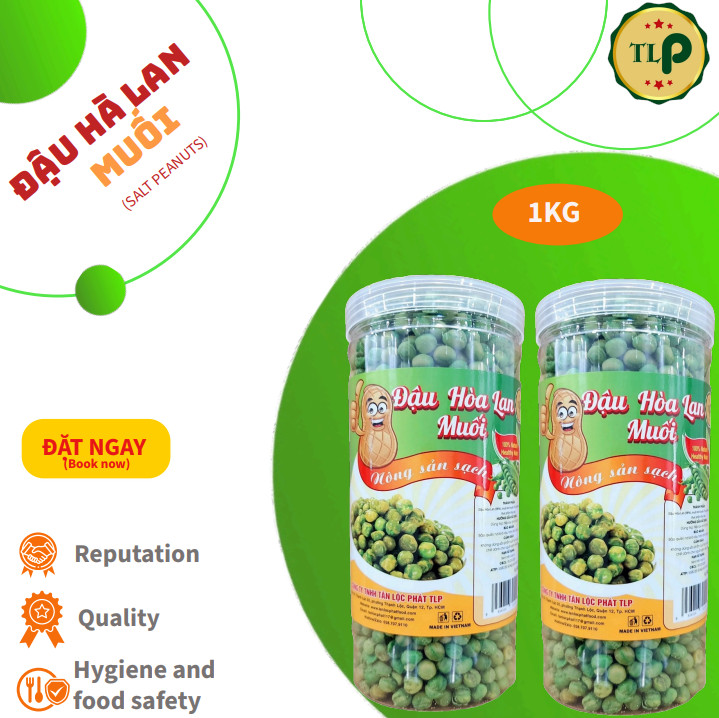 ĐẬU HÀ LAN MUỐI TÂN LỘC PHÁT COMBO 1KG - MỖI HŨ 500G [ MẪU MỚI ]