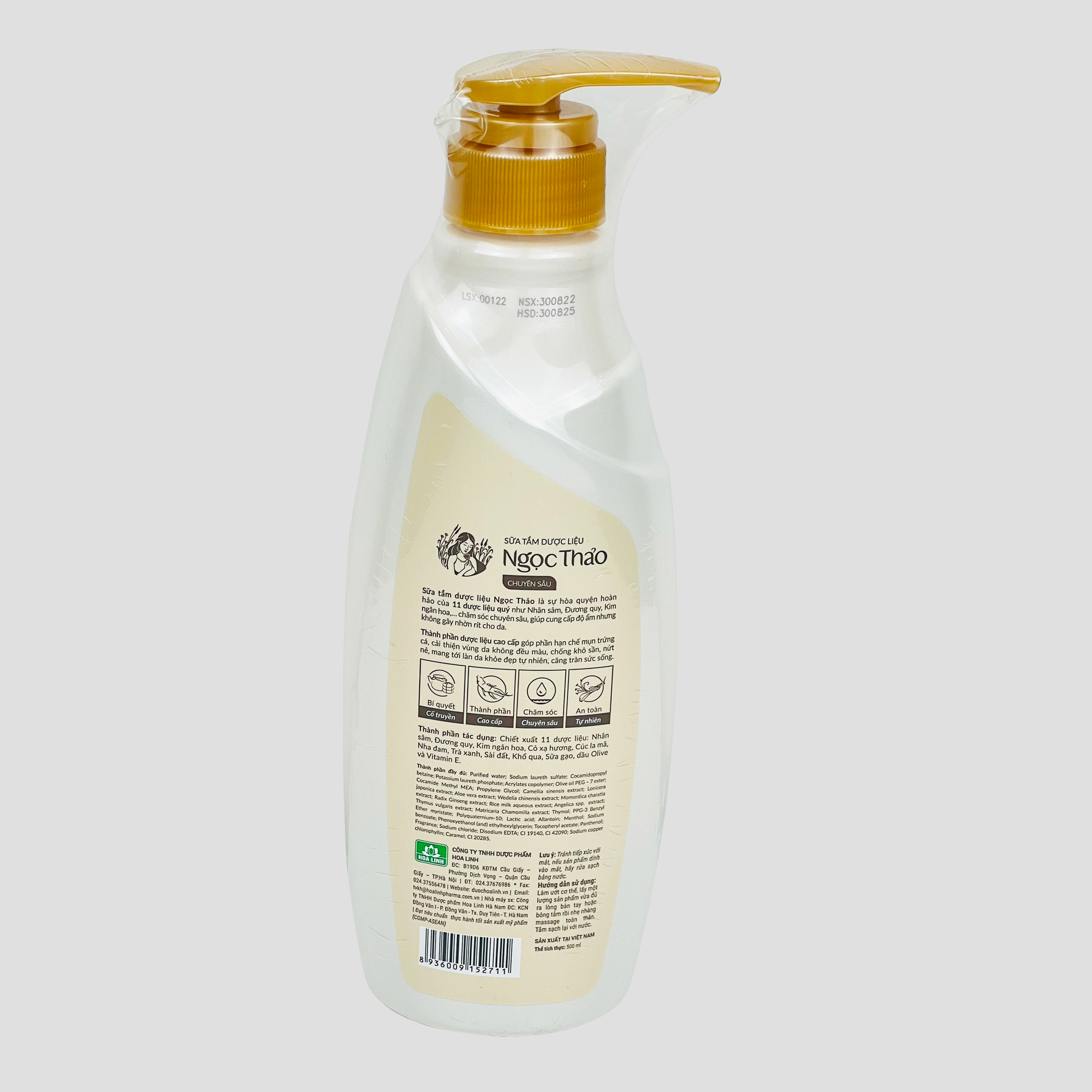 Sữa tắm dược liệu Ngọc Thảo _ Chăm sóc chuyên sâu 500ml