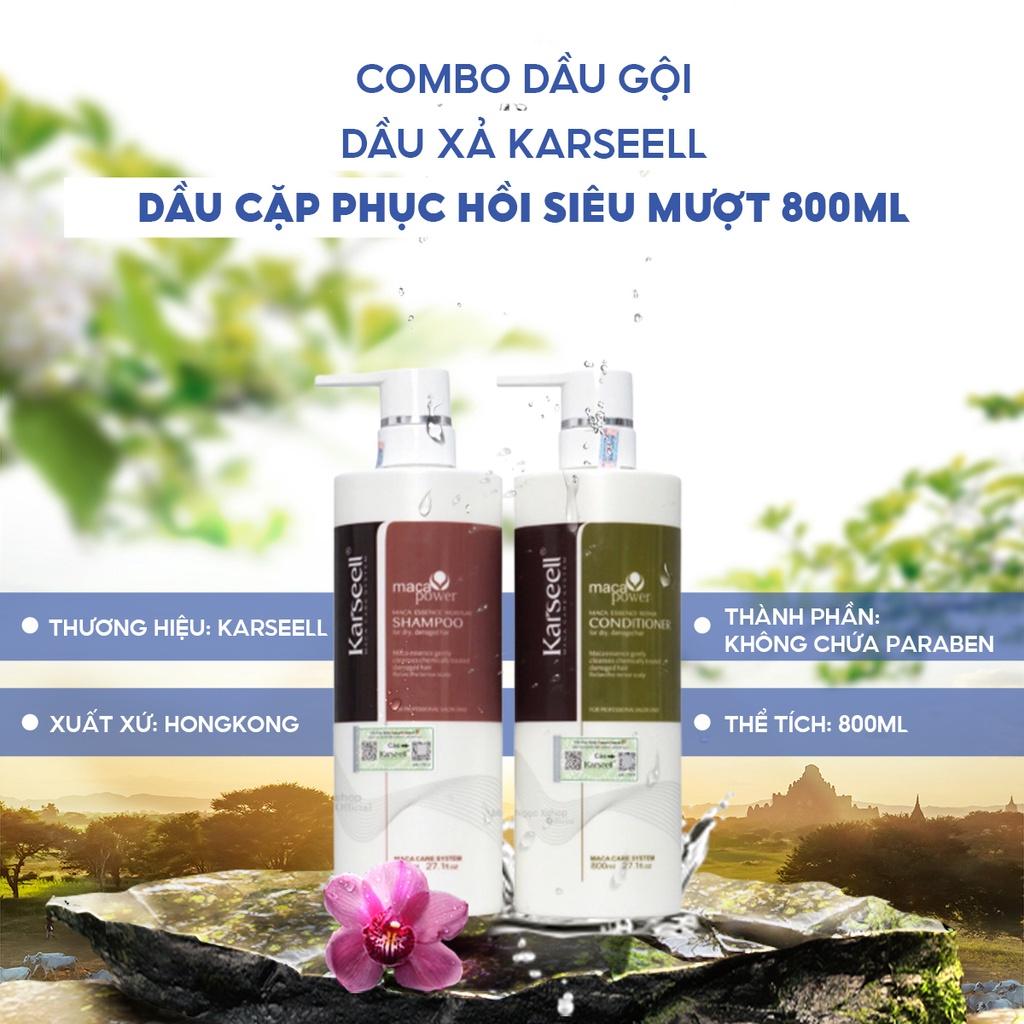 [+Tặng mũ trùm] Dầu gội xả phục hồi siêu mượt Karseell Maca Care System 500 - 800ml