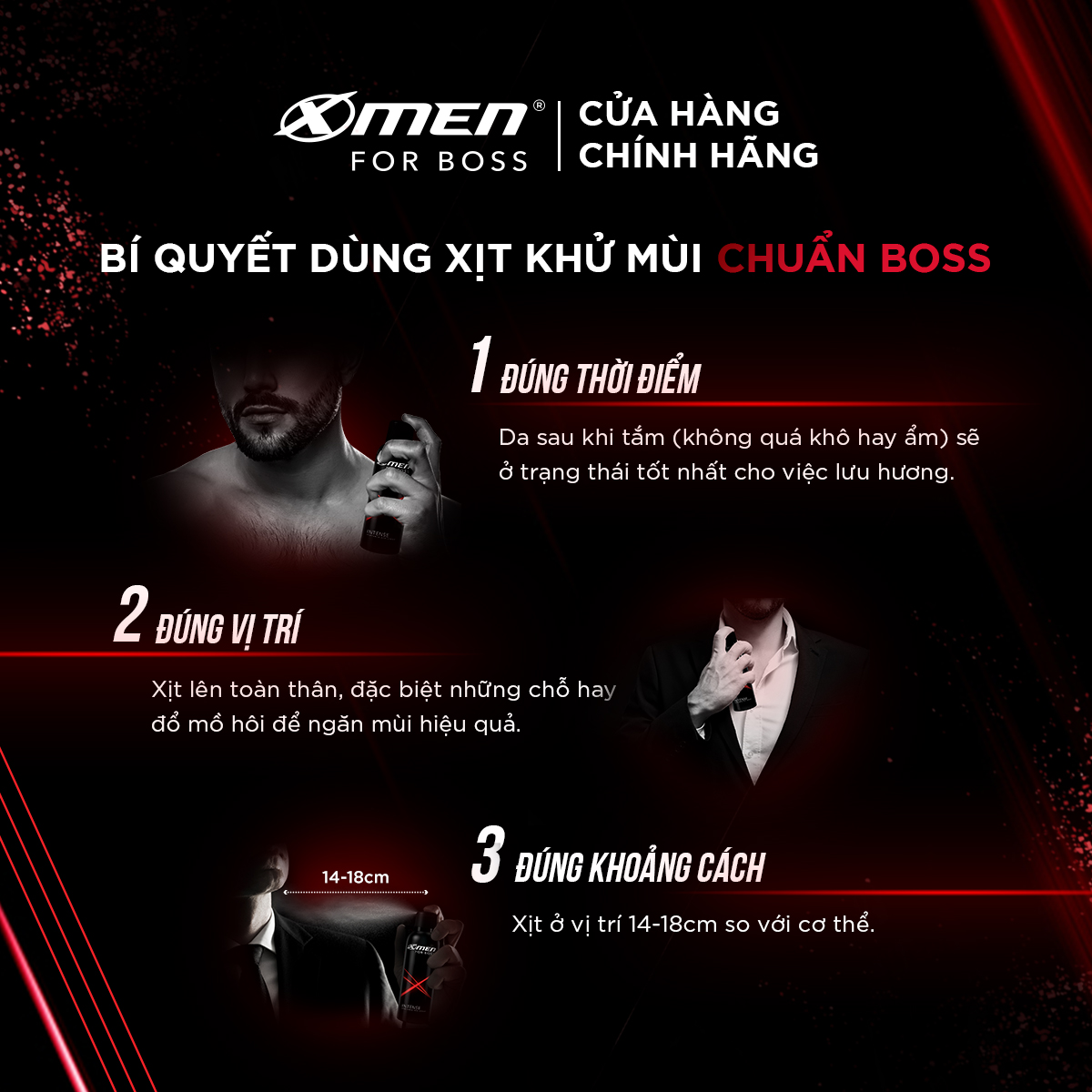 Combo 2 Xịt Khử Mùi XMen For Boss Intense -Mùi Hương Trầm Đầy Nội Lực 150ml