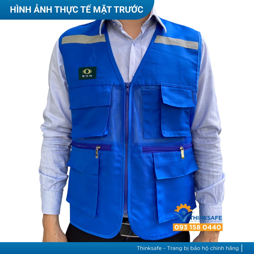 Áo phản quang Thinksafe, áo gile bảo hộ phản quảng lưới giá rẻ, siêu thoáng mát, mỏng nhẹ, dùng cho kỹ sư công nhân