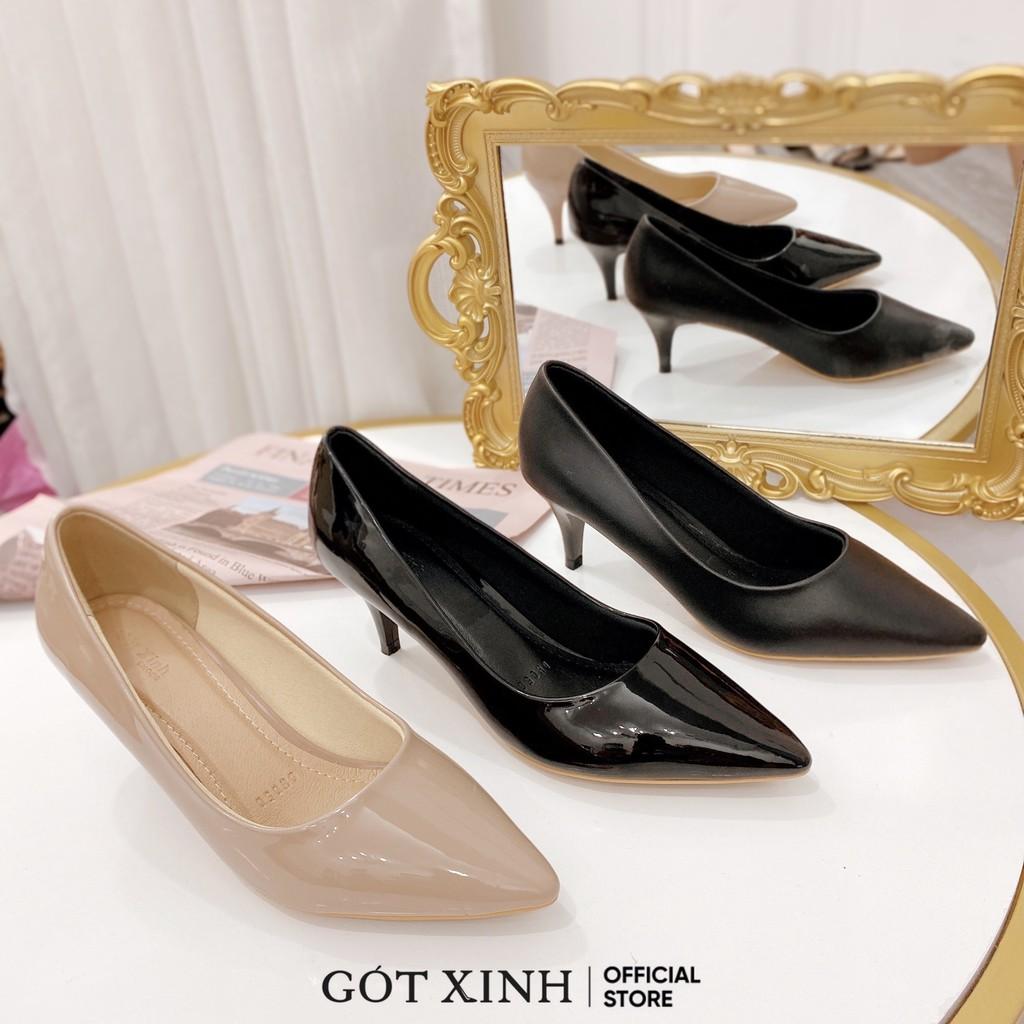 Giày cao gót nữ 5cm GÓT XINH G16 da bóng da mờ đế nhọn