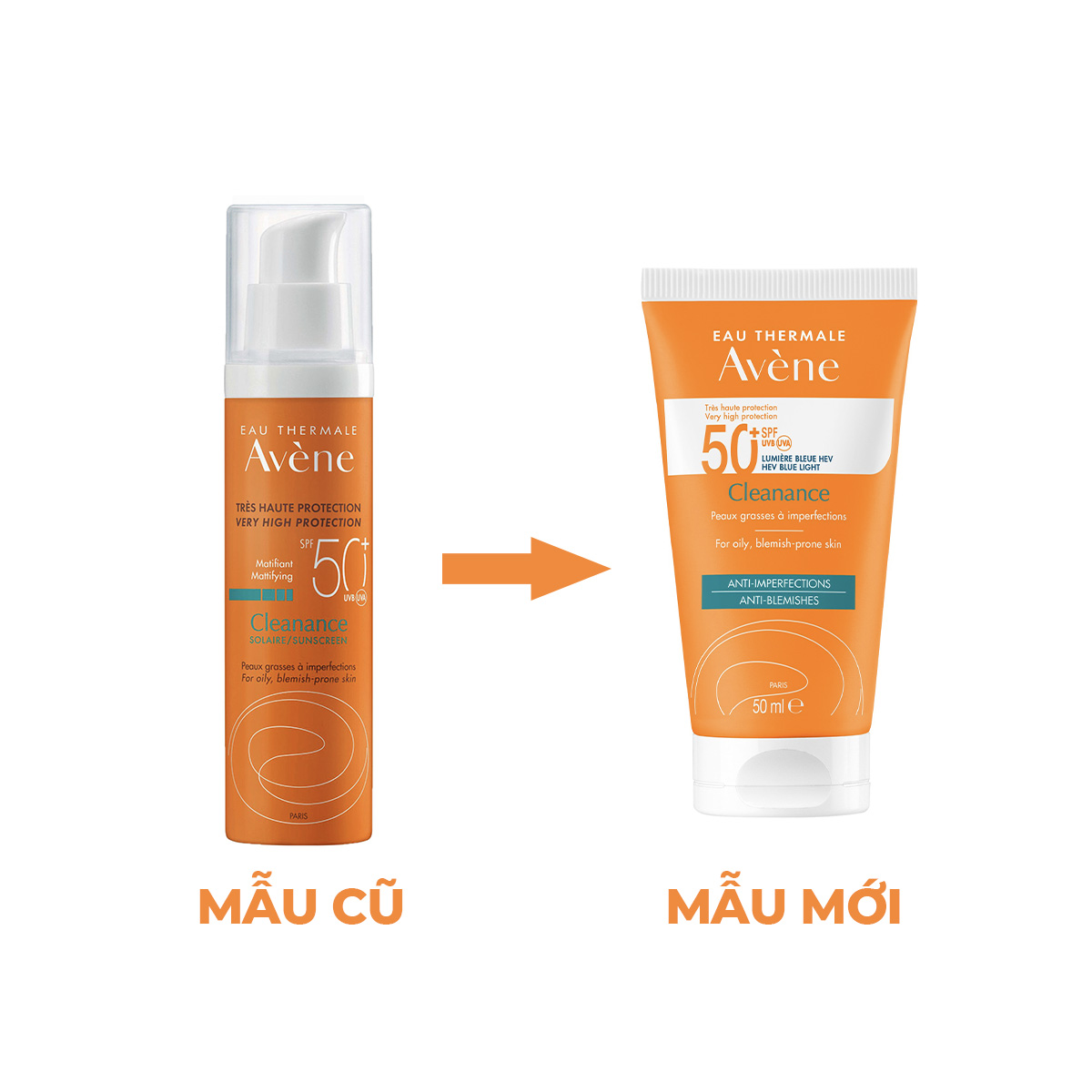 Kem Chống Nắng Dành Cho Da Dầu Mụn Avene Mattifying Cleanance Sunscreen SPF50+ 50ml (Tặng băng đô mèo xinh xắn)