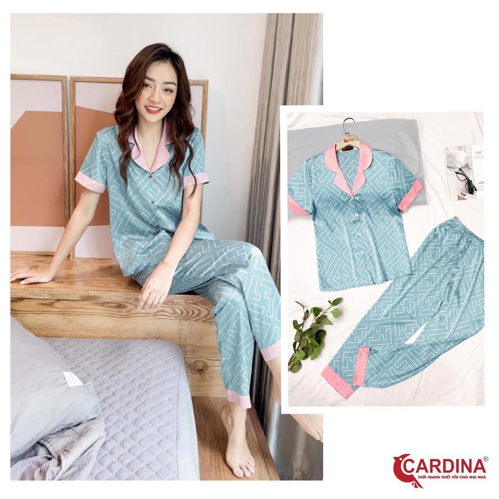 Bộ Pijama Nữ  Chất Lụa Satin Nhật Cao Cấp, Co Giãn Nhẹ Mang Phong Cách Thanh Lịch, Thoải Mái (1Pi08)