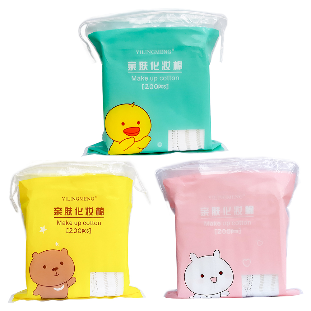 Bông Tẩy Trang LINE FRIENDS Gấu Vịt Thỏ Make Up Cotton 200 Miếng