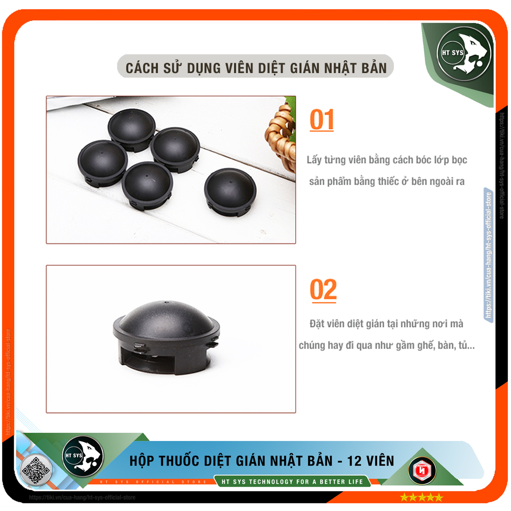 Thuốc Diệt Gián Nhật Bản HT SYS EARTH - Hộp 12 Viên - Cách Diệt Gián An Toàn Hiệu Quả Cho Con Người Và Vật Nuôi