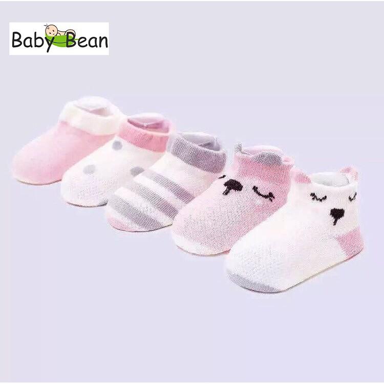 Set 5 Đôi Tất Thun Cotton cho bé từ 0 -2 tuổi BabyBean (Màu Ngẫu Nhiên)