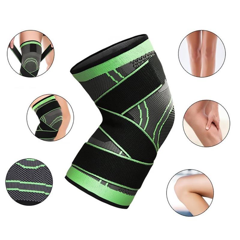 1 Kneepad Băng Thun Điều Áp Miếng Đệm Đầu Gối Hỗ Trợ Đầu Gối Tấm Bảo Vệ Cho Thể Dục Thể Thao Chạy Viêm Khớp Cơ Khớp Nẹp Color: green 1PC strap Size: XXL