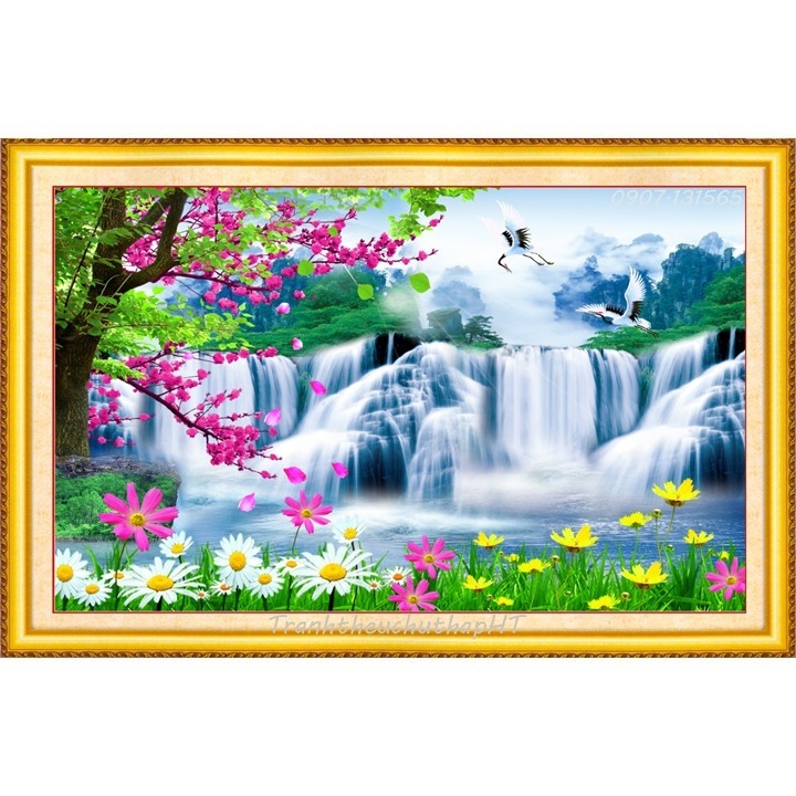 Tranh đính đá Thiên nhiên kỳ diệu 100x65cm - chưa đính
