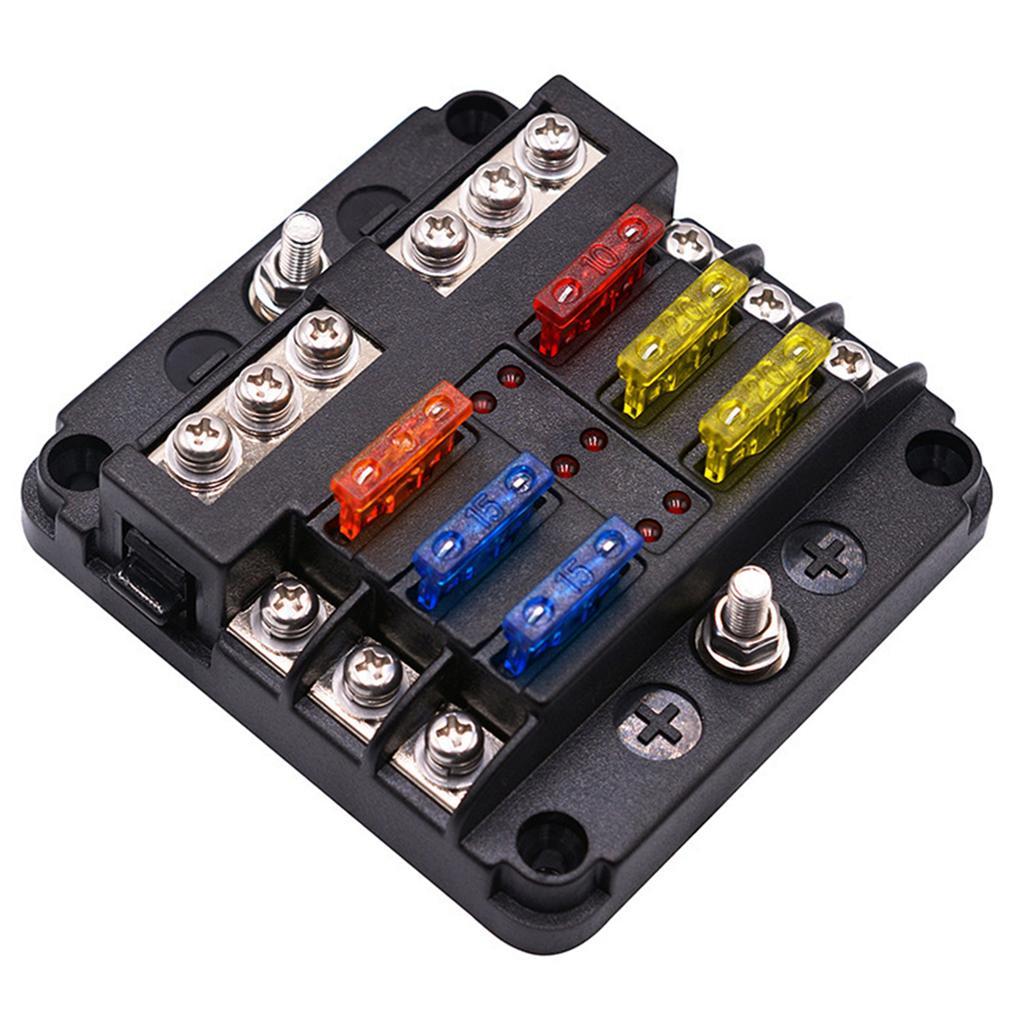 Blade Fuse Block Fuse Box Holder with LED Indicator for Car Truck Marine