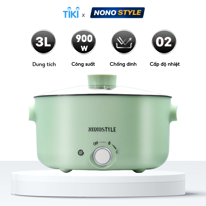 Nồi Điện Đa Năng Nonostyle (3L) - Hàng Chính Hãng