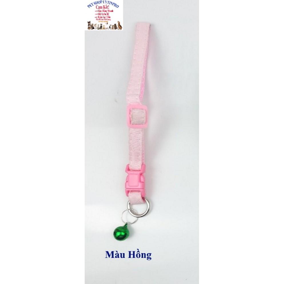 Hình ảnh VÒNG CỔ CHO CHÓ MÈO THÚ CƯNG Dưới 5kg Kèm lục lạc Phủ lớp jean không in hình Rộng 1cm Chất liệu dù chắc Điều chỉnh được