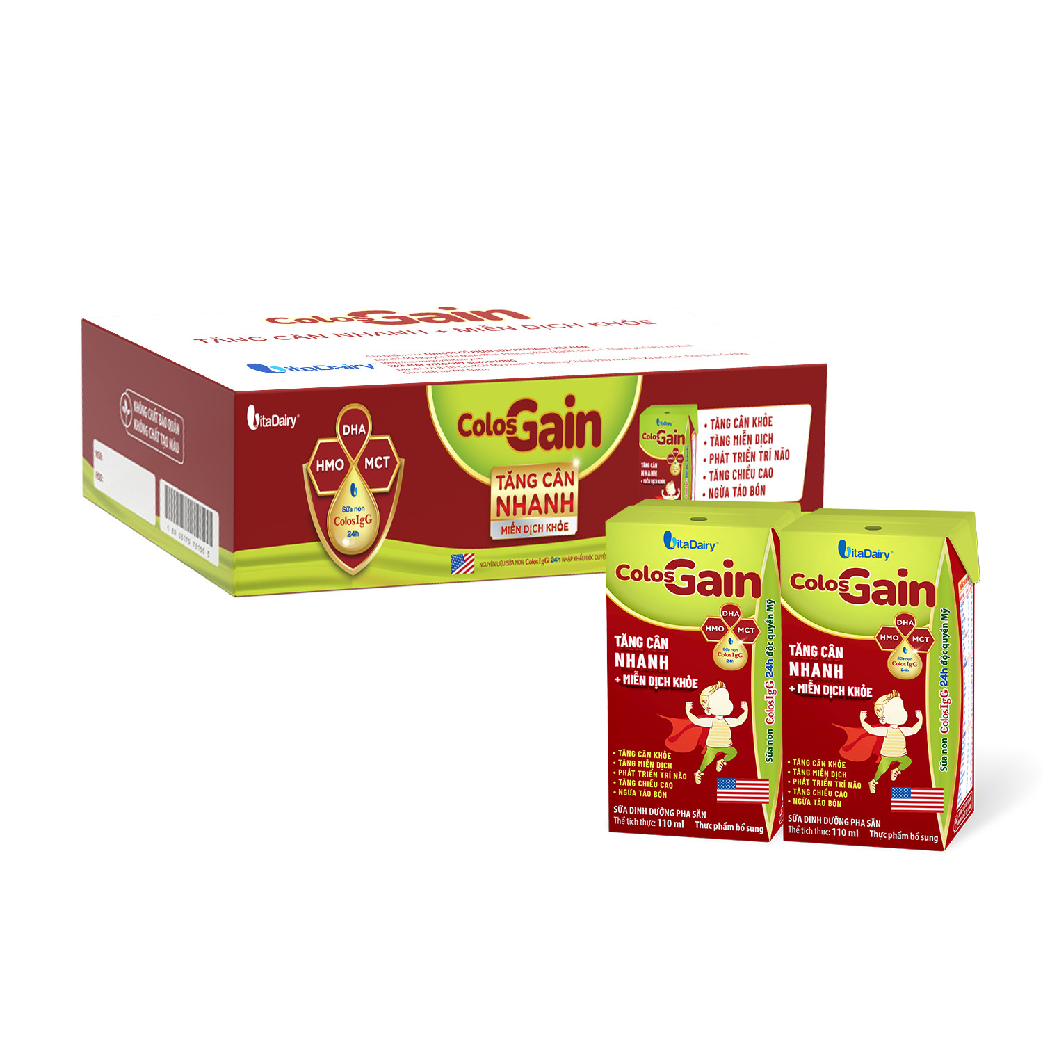 SBPS Colos Gain 110ml giúp bé tăng cân nhanh, miễn dịch khỏe, ngừa táo bón - VitaDairy