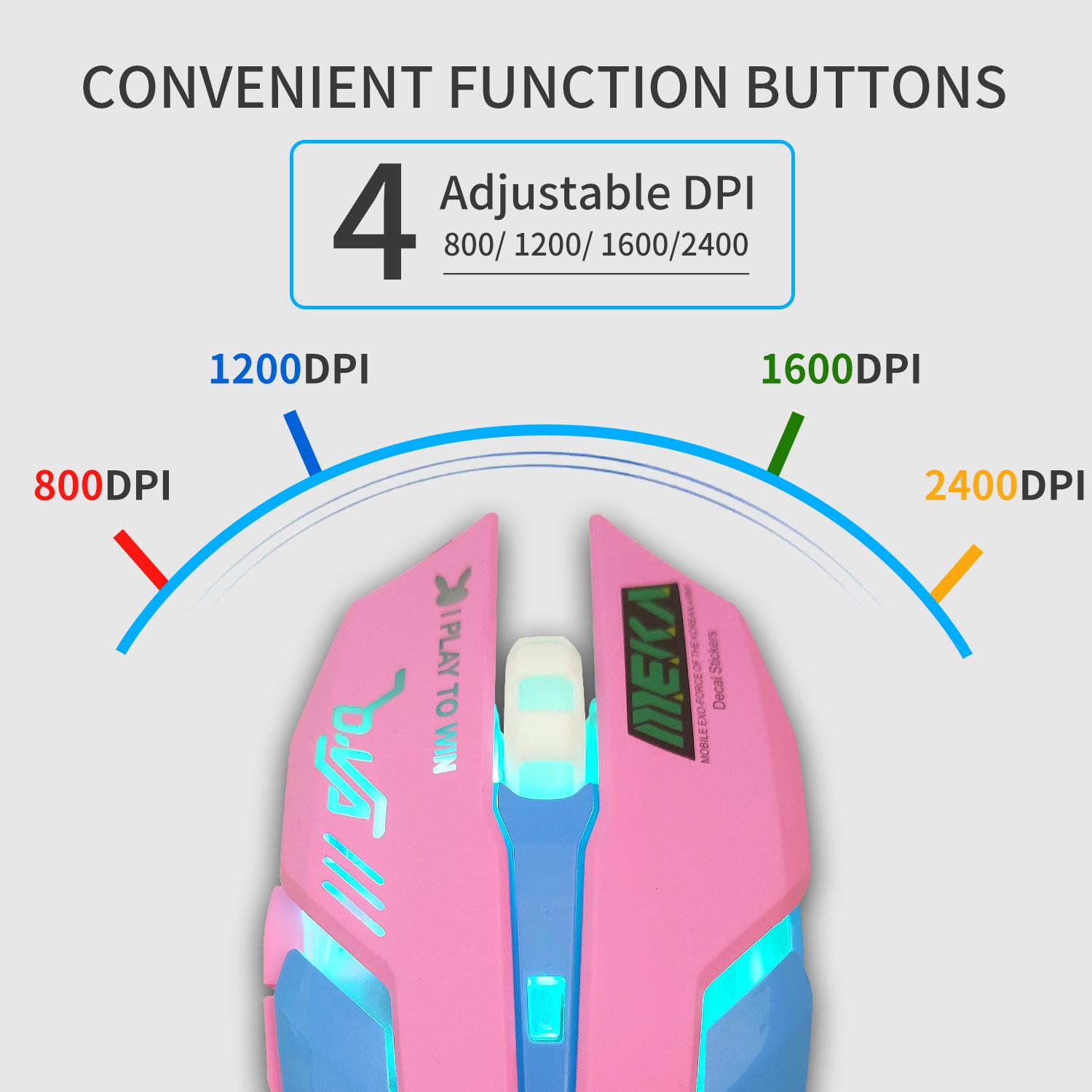 USB Chuột Chơi Game Có Dây Hồng Máy Tính Chuyên Nghiệp Thể Thao Điện Tử Chuột 2400 DPI Nhiều Màu Sắc Backlit Silent Chuột LOL Dữ Liệu laptop