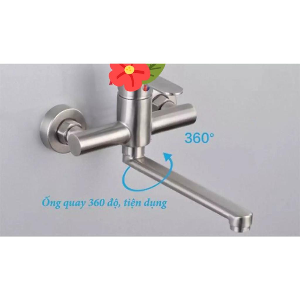 VÒI CHÉN ÂM TƯỜNG INOX 304.XOAY 360 ĐỘ