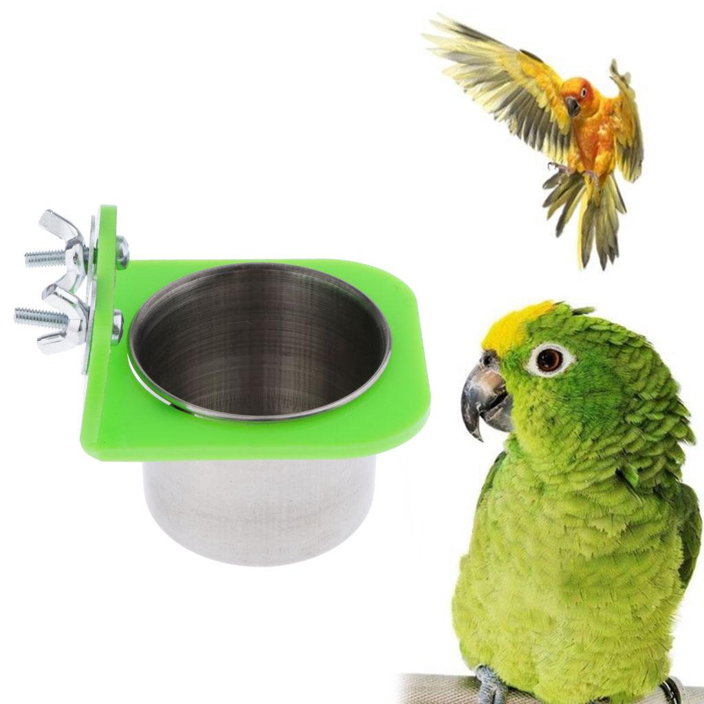 2X Pet Bird Parrot Automatic Water Feeder Feeding Cups for Small to Large
