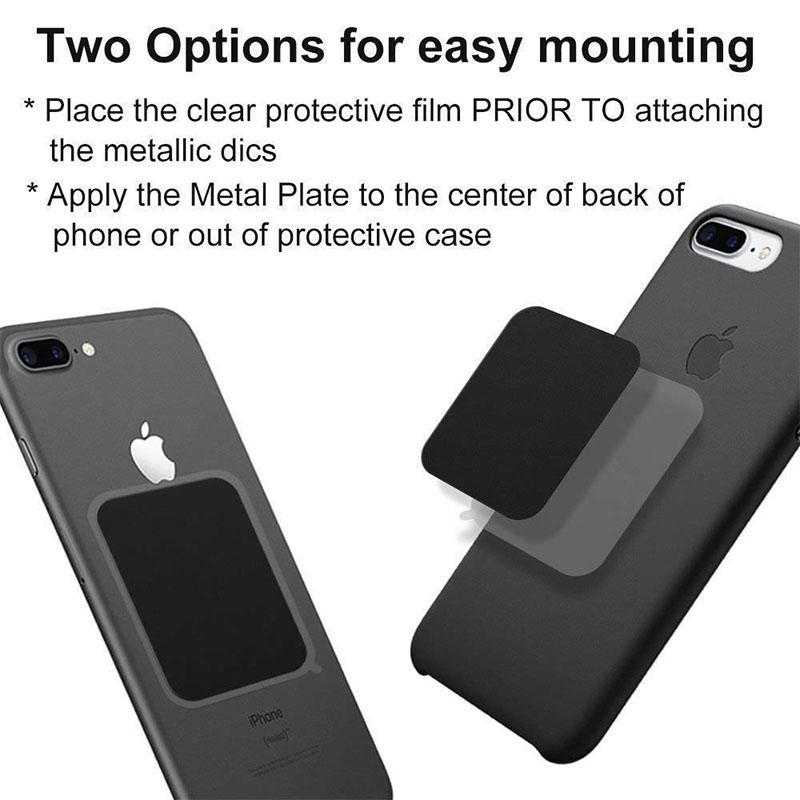 8 Pcs Magnetic Metal Plates Sticker for Smart Phones Matte Black