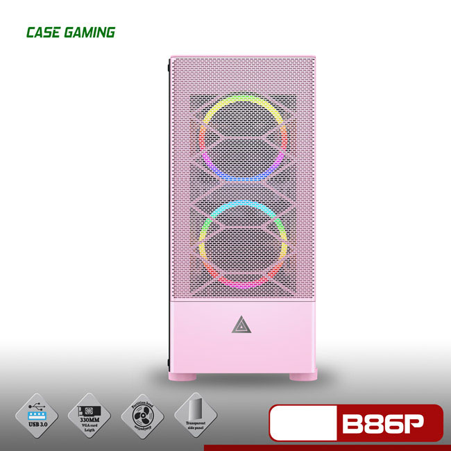 Vỏ Case Gaming VSP B86 Pink (Màu Hồng) - Hàng Chính Hãng