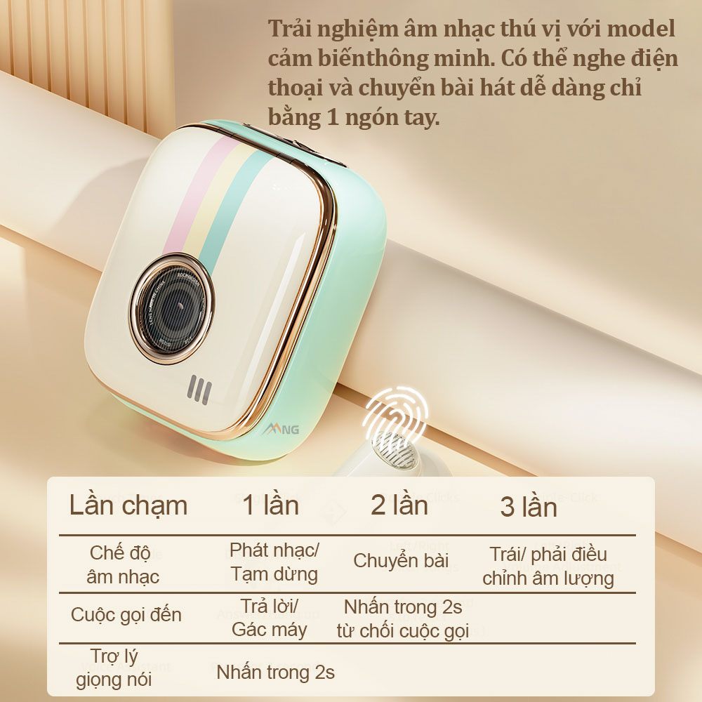Tai nghe không dây Rock Retro Style True Wireless Stereo Bluetooth Rockspace nghe nhạc liên tục 12h Hàng chính hãng