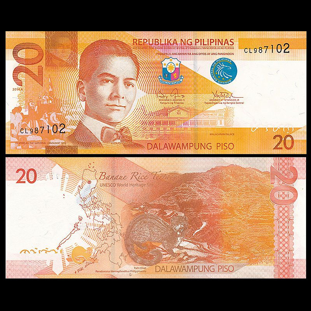 Tiền Philipines 20 pesos, quốc gia thuộc Đông Nam Á - Tiền mới keng 100% - Tặng túi nilon bảo quản