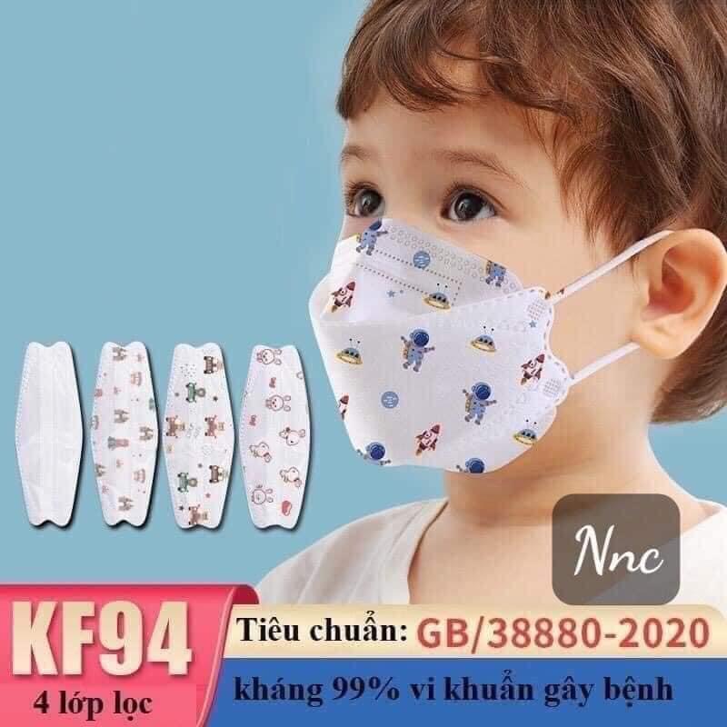 Khẩu trang 4d kf94 trẻ em túi 10c