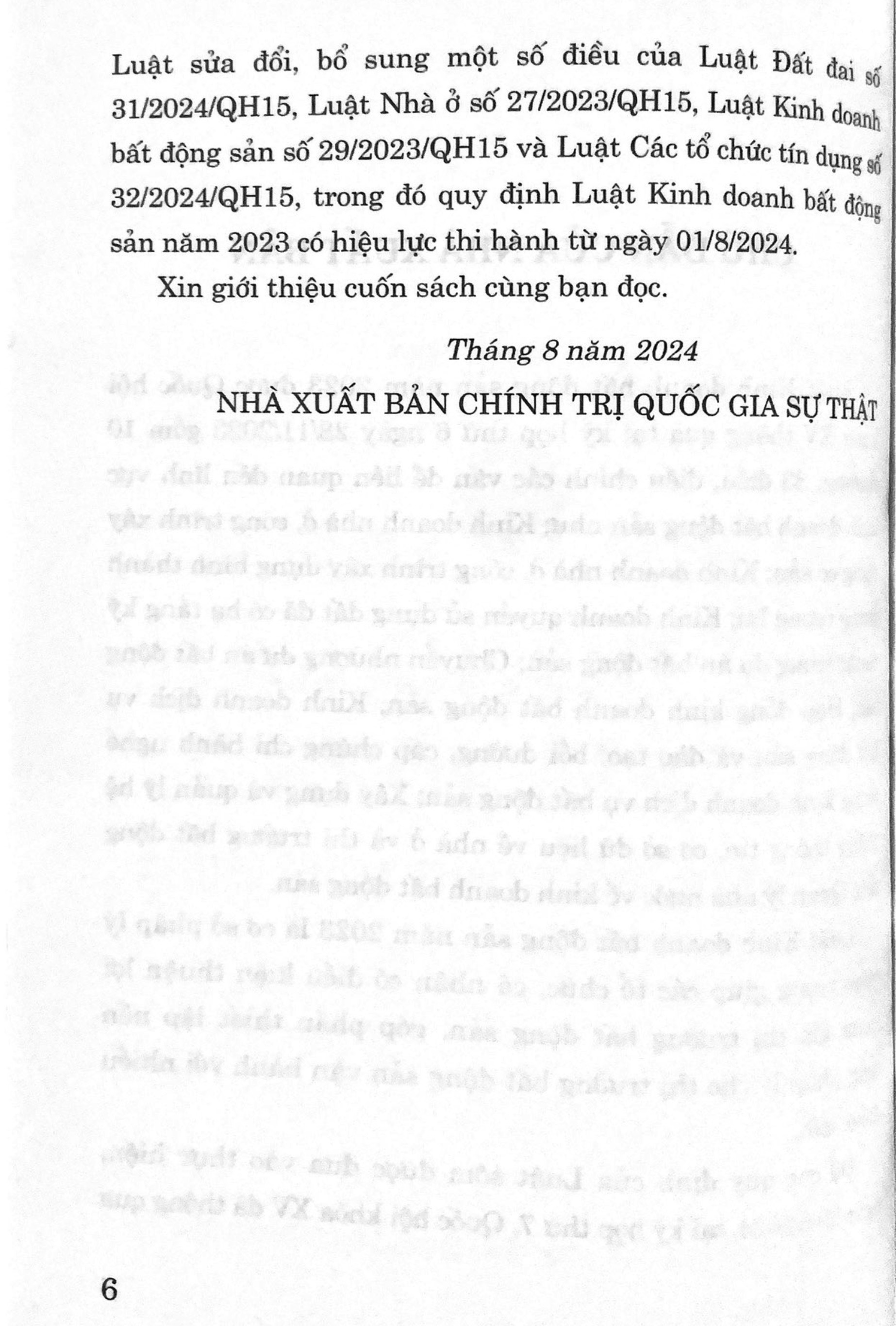 Luật Kinh Doanh Bất Động Sản (Sửa đổi, bổ sung năm 2024)