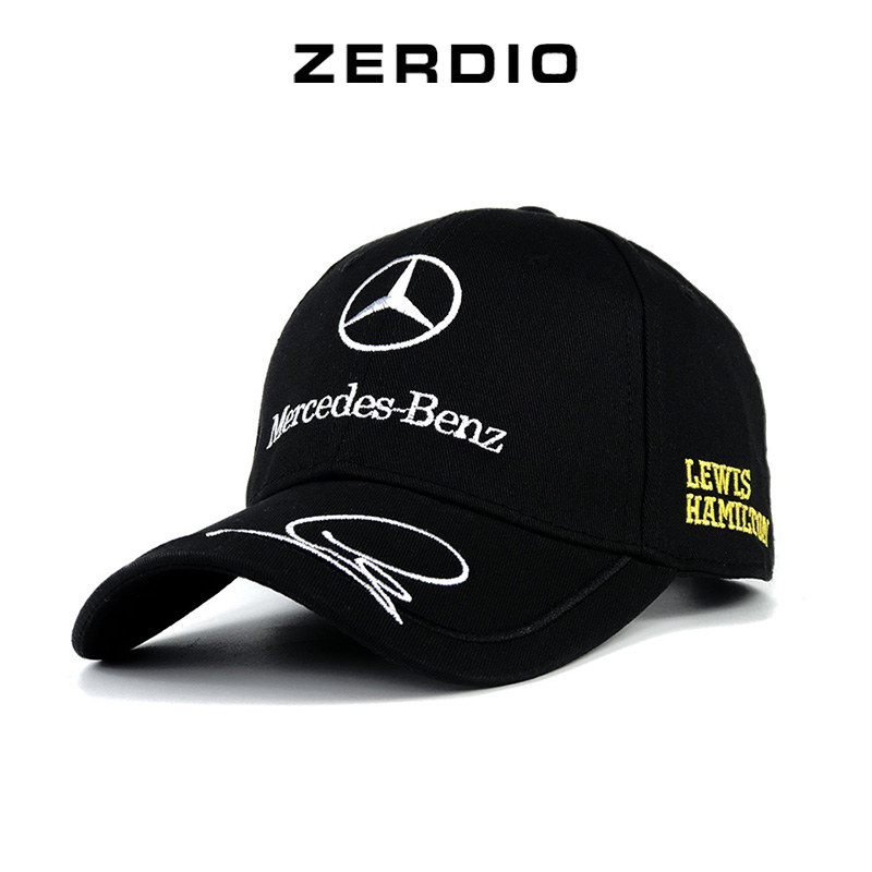 Nón, Mũ Mercedes Benz lưỡi trai đen phong cách thể thao cho nam và nữ