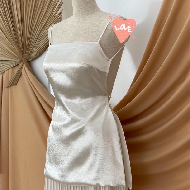 Sét áo lụa satin quần dập ly