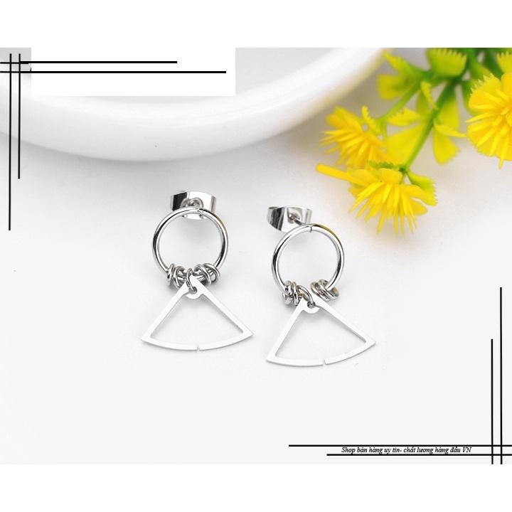 BÔNG TAI NỮ INOX THỜI TRANG VÒNG TRÒN ĐẸP THÉP KHÔNG GỈ
