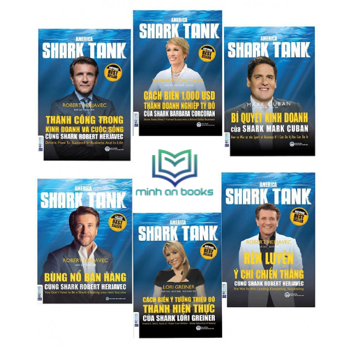 Combo Trọn Bộ 6 Cuốn America Shark Tank BIZBOOKS – Đánh Thức Bản Năng “Cá Mập” Trong Bạn Cùng Các Cố Vấn Đỉnh Cao: Shark Robert Herjavec + Shark Barbara Corcoran + Shark Lori Greiner + Shark Robert Herjavec, Shark Robert Herjavec + Shark Mark Cuban