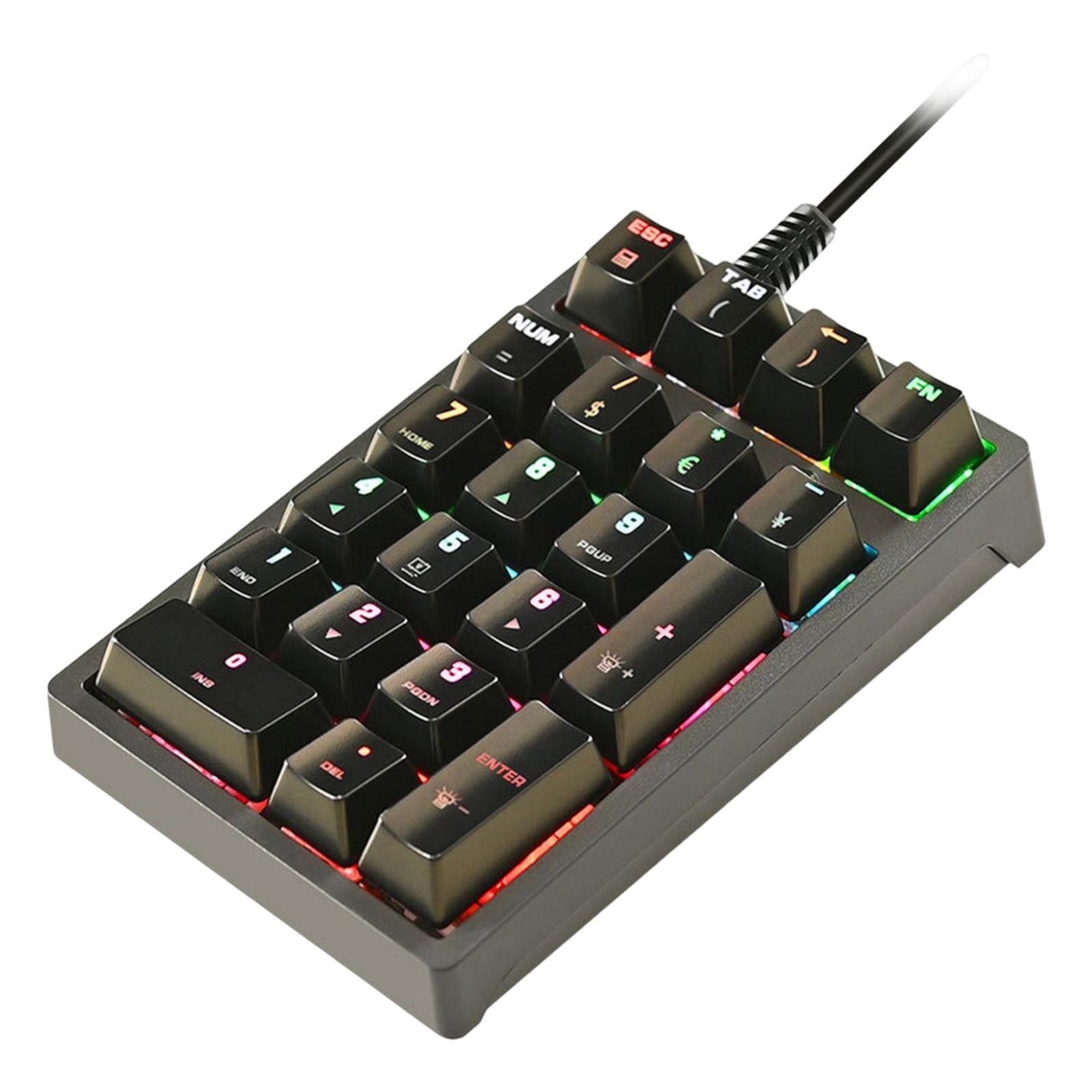 K21 Mechanical Numeric Keypad 21 Office Switch RGB Accounting