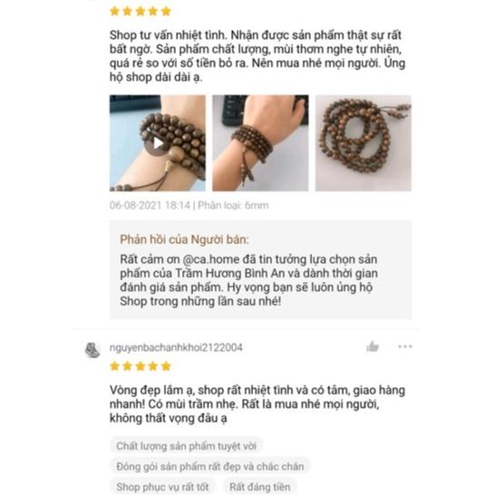 Vòng Tay Trầm Hương 108 Hạt - Chuỗi Tràng 108 Hạt 6 7 8 ly Trầm Tốc Việt - Vòng Tay Phong Thủy - Trầm Hương Tự Nhiên