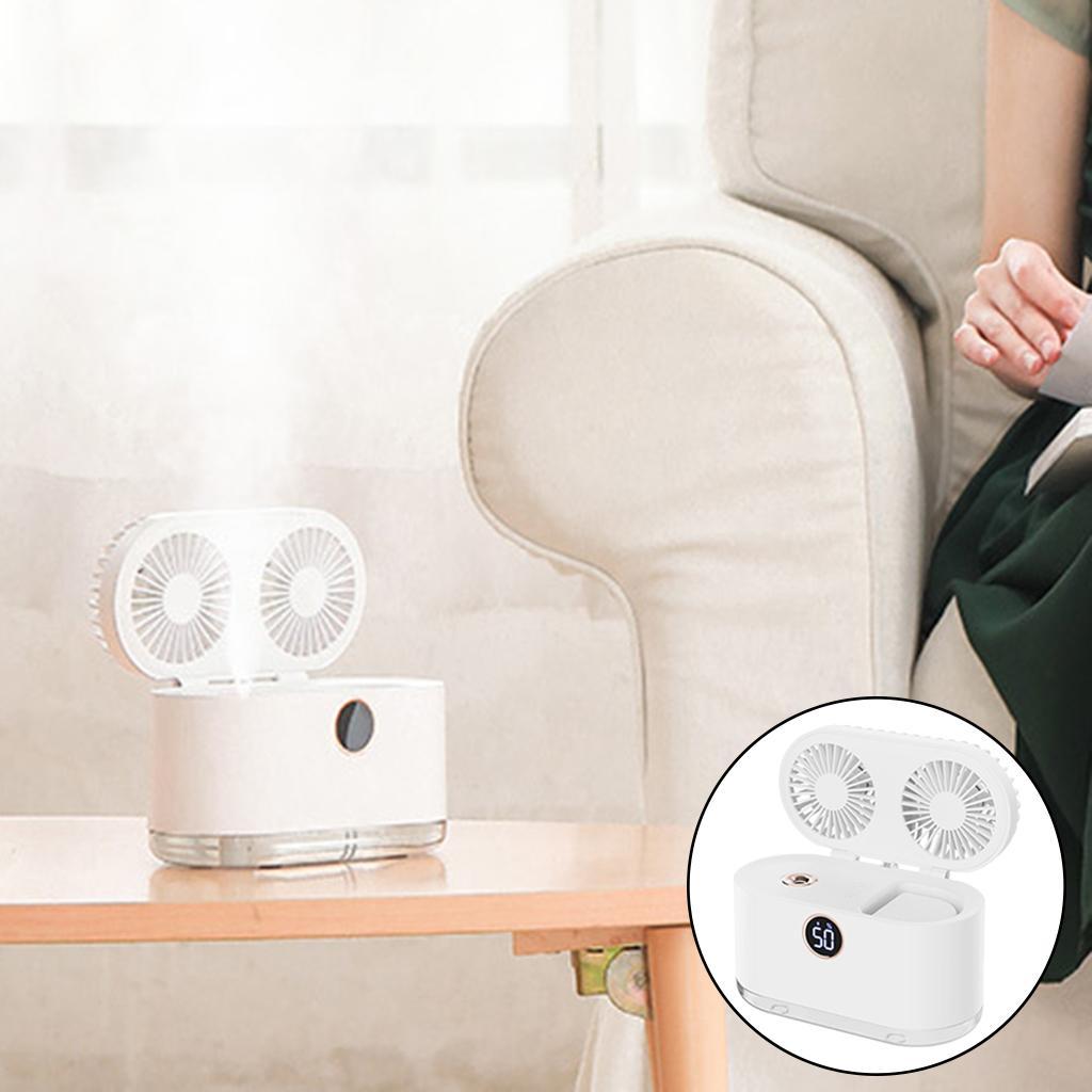 Mini Air Conditioner 3 in 1 Cooling Fan Humidifier Purifier LED Light White