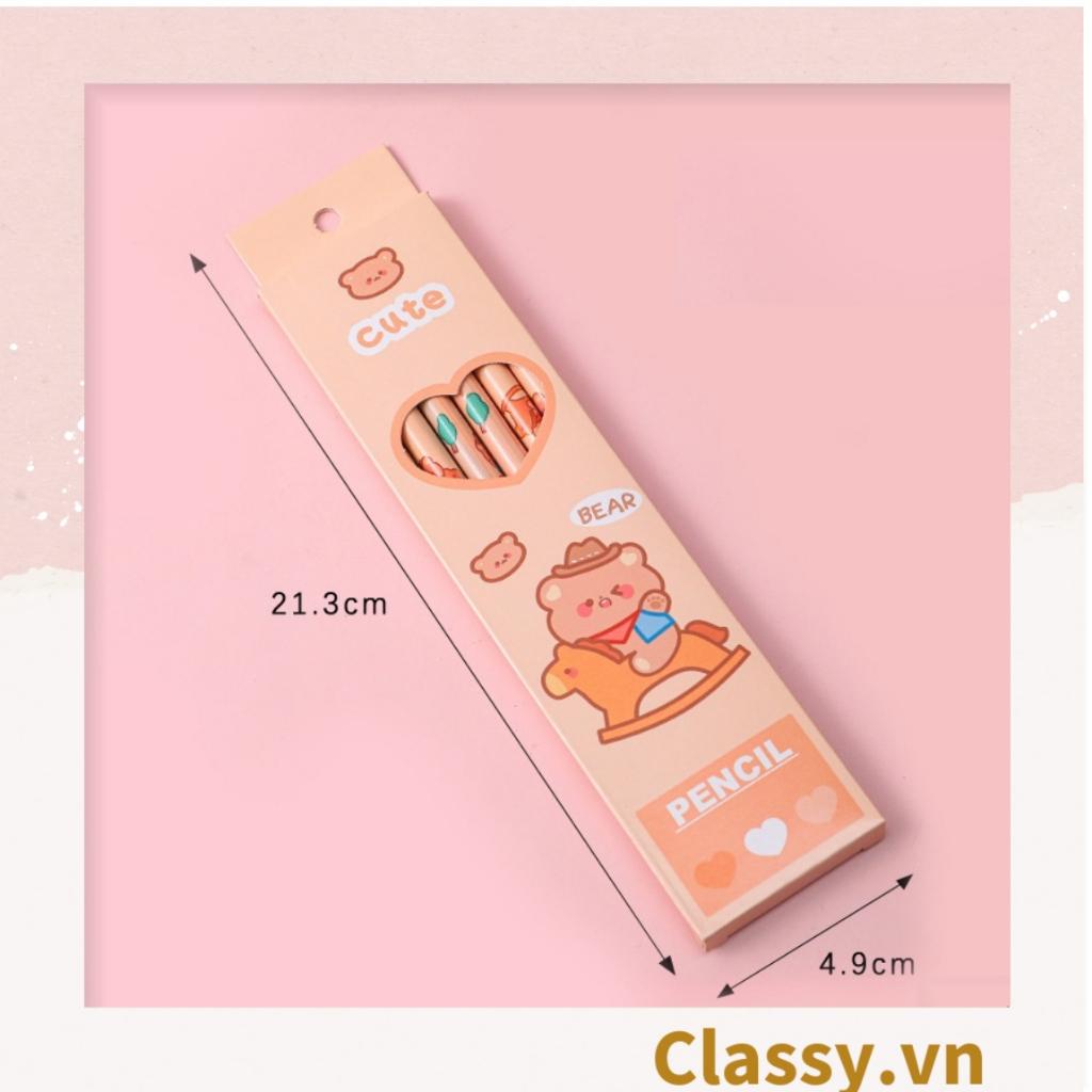 Bộ 06 bút chì HB Classy nhiều màu tùy chọn cho học sinh/sinh viên; dùng viết lên sổ lưu bút, quà tặng, thiệp PK724