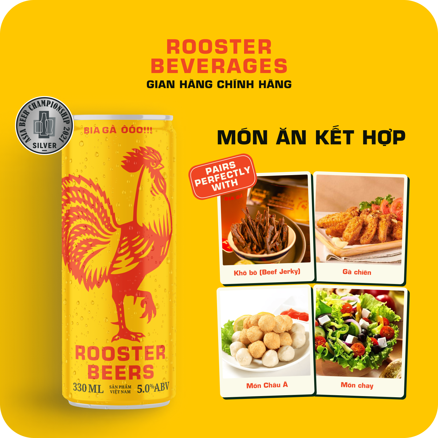 Bia thủ công | Rooster Beers (Bia Gà) Blonde thùng 10 lon cao - sleek can