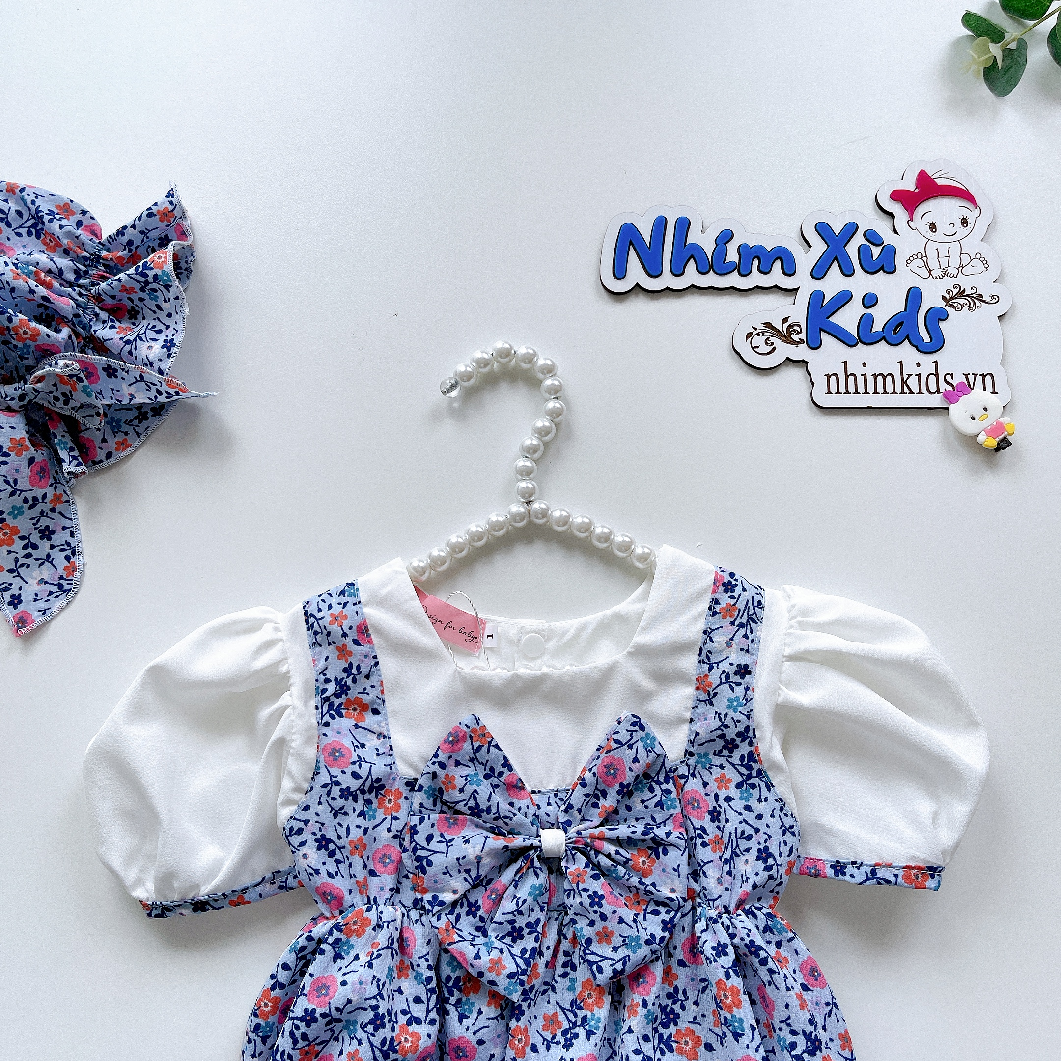 [3-12kg] Body Dây Nơ Hồng Đỗ NHÍM XÙ KIDS Cho Bé Gái Chất Thô Lụa Mềm B091