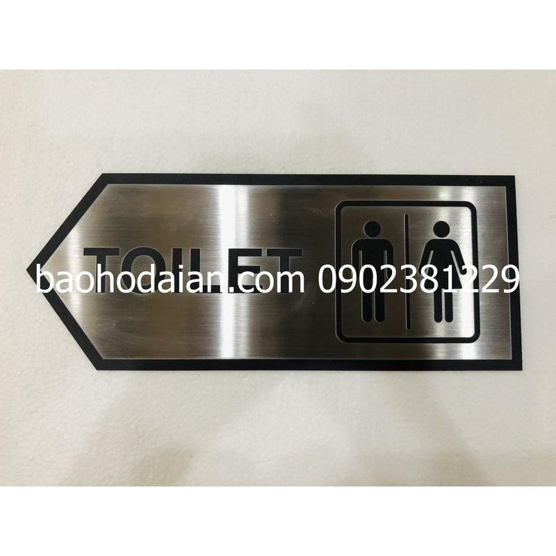 Bảng chỉ dẫn nhà vệ sinh, toilet, wc inox in uv 10 x 25cm