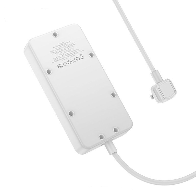 Ổ cắm điện đa năng cao cấp dây đồng chịu tải 2500W, sạc nhanh PD 30W cổng typeC + QC18W có 3*USB và 1*Type-C , dây dài 1.5m - Hàng nhập khẩu