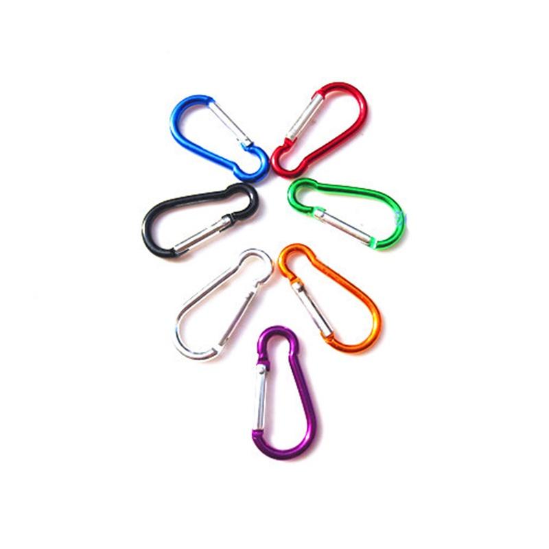 10 Pcs/Lot Metal Aluminum Climbing Carabiner Hook Clip Snap Key Ring Camping Sport Karabiner Keychain Camping Accessory