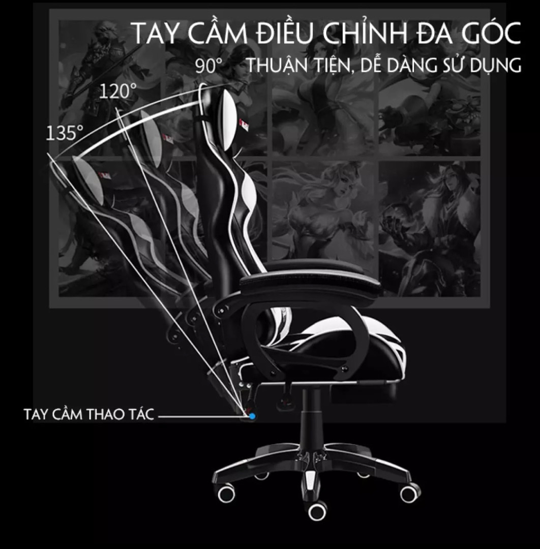 Ghế Gaming CHAHO - Hàng Nhập Khẩu Chính Hãng - Mẫu Mới Nhất