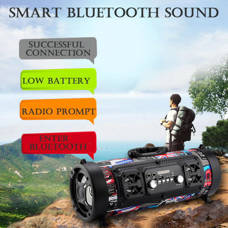 Loa subwwater loa loãng phụ di động với FM Radio 20W Hỗ trợ không dây Mic KTV Boombox Caixa de Som Bluetooth Màu sắc: Màu xanh lá cây