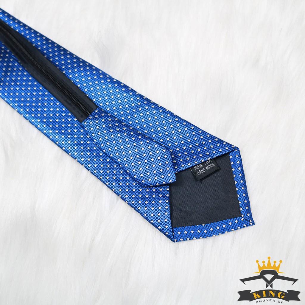 Cà vạt dây kéo 8cm KING Cavat thắt sẵn bản lớn vải silk lụa 100%, 3 lớp cao cấp C0019