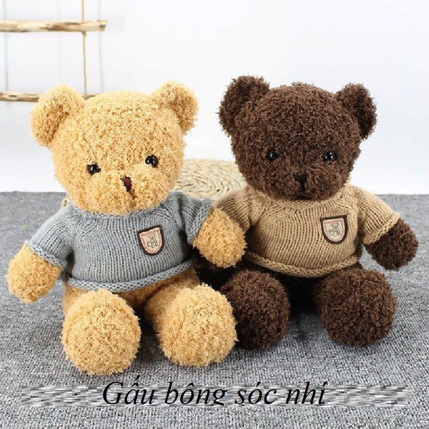 Gấu bông Teddy áo len cao cấp đồ chơi siêu xinh cho bé