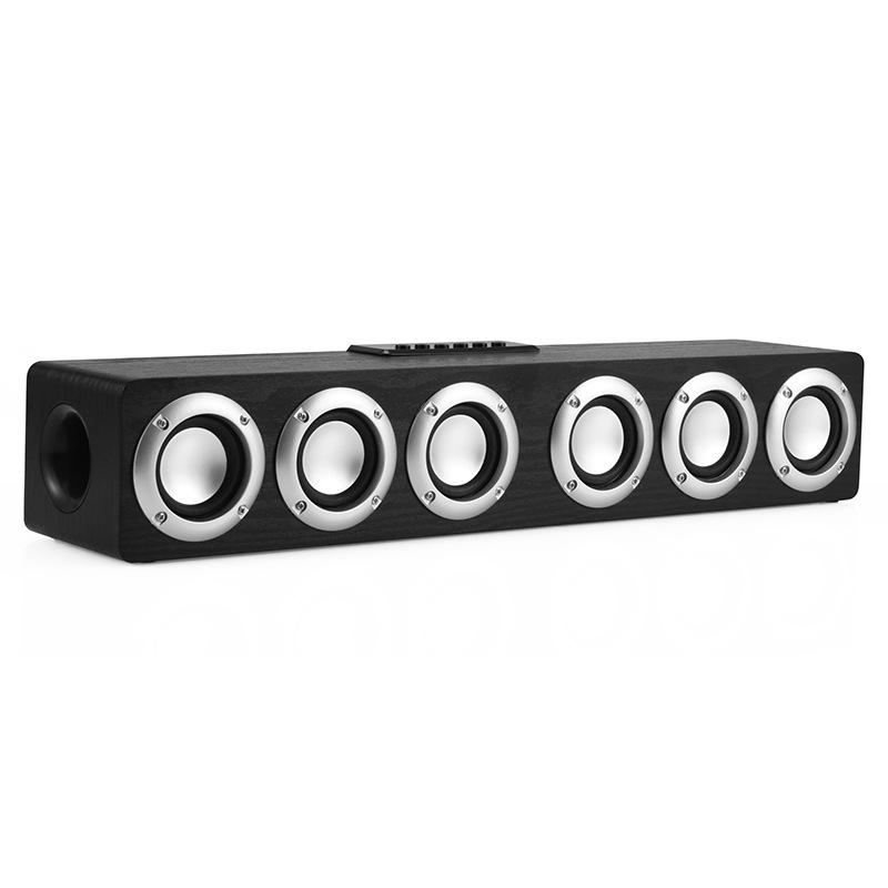 20W TV Bằng Gỗ Âm Thanh Thanh Trung Tâm Âm Thanh Loa Bluetooth Hệ Thống Rạp Hát Tại Nhà Loa Siêu Trầm Soundbar Có Đài FM Caixa De Som Color: Yellow wood grain
